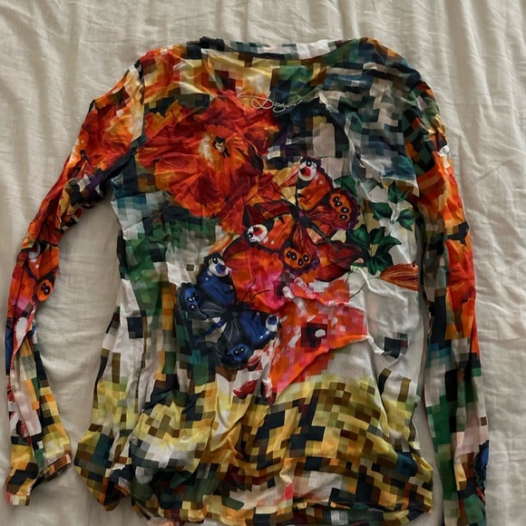 Desigual Camila Pixelated-Butterfly Button Up Blouse (T3) - Picture 5 of 6